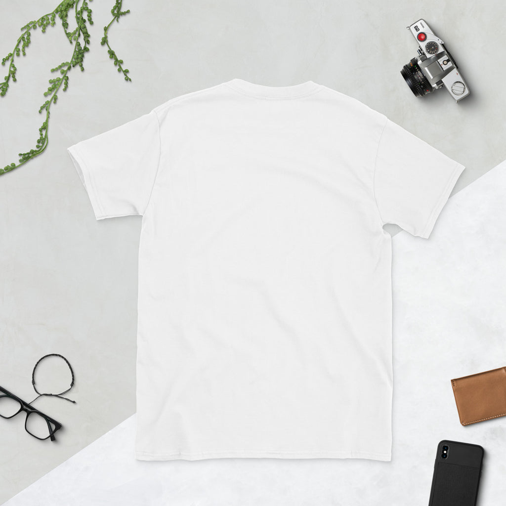 Pierogi Meets Bridge tee, white, back view — City of Bridges Pittsburgh apparel
