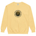 Bridge Logo Sweatshirt, butter yellow, front view — City of Bridges Pittsburgh garment-dyed sweatshirt