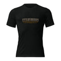 Steel City Of Bridges tee, solid black tri-blend, front view — Pittsburgh pride t-shirt